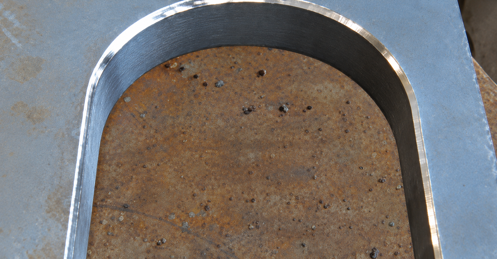 Restored Steel Plate with U Shaped Opening