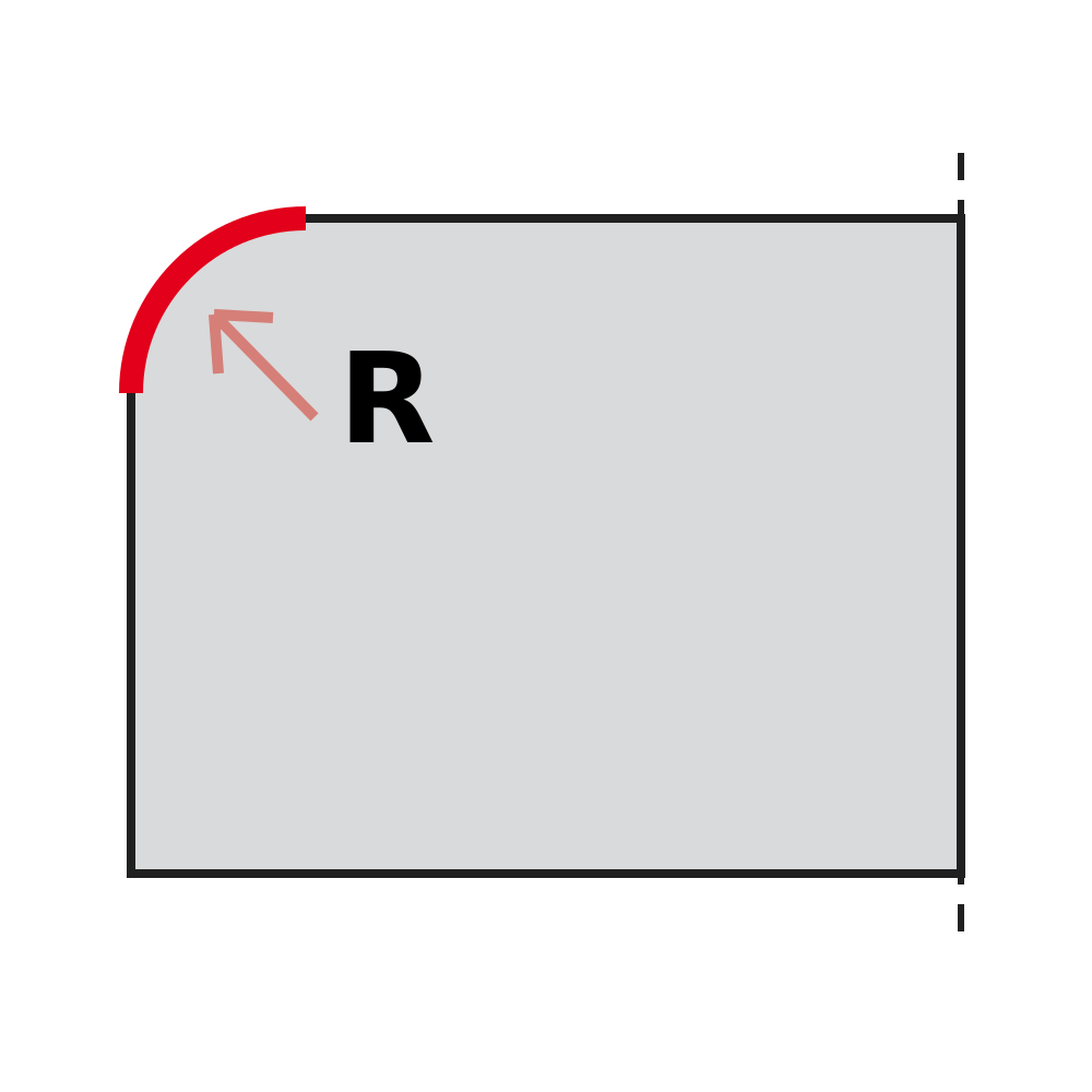 Edge radius 1000